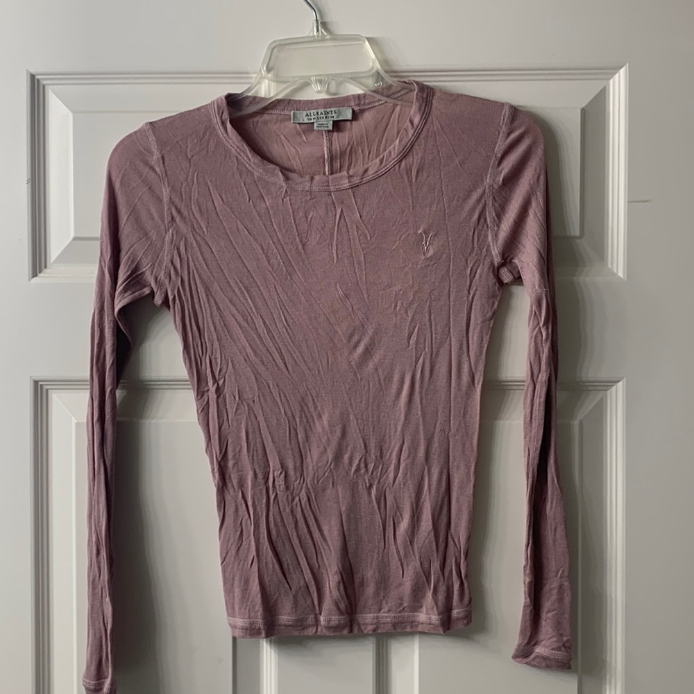 All saints stretchy silky felling long sleeved T-shirt